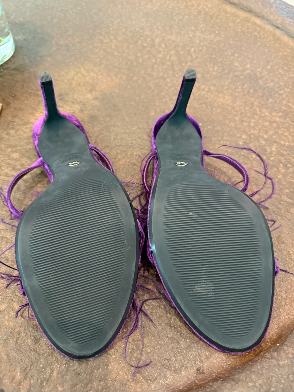 Zara Purple Feather Slide Mules - Picture 4 of 4